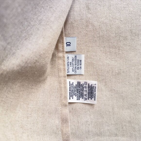 Liz Claiborne SIZE 10 Khaki Double-Breasted Lightweight Linen/Cotton Jacket - Picture 7 of 7